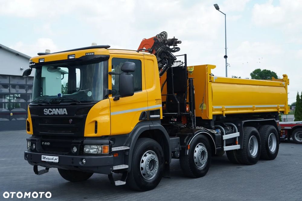 Scania P 410 / 8x4 / WYWROTKA - 6 M + HDS ATLAS 116.3  / ROTATOR / EURO 6 / - 15