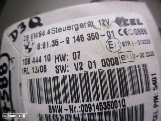 Modulo 6135914535001 BMW X3 E83 FASE 2 2008 2.0D 4X4 177CV 5P BEGE Módulo Imobilizador Ignição - 4