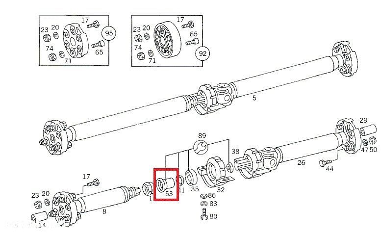 MERCEDES W124 W201 W202 Oslona gumowa walu OE - 3