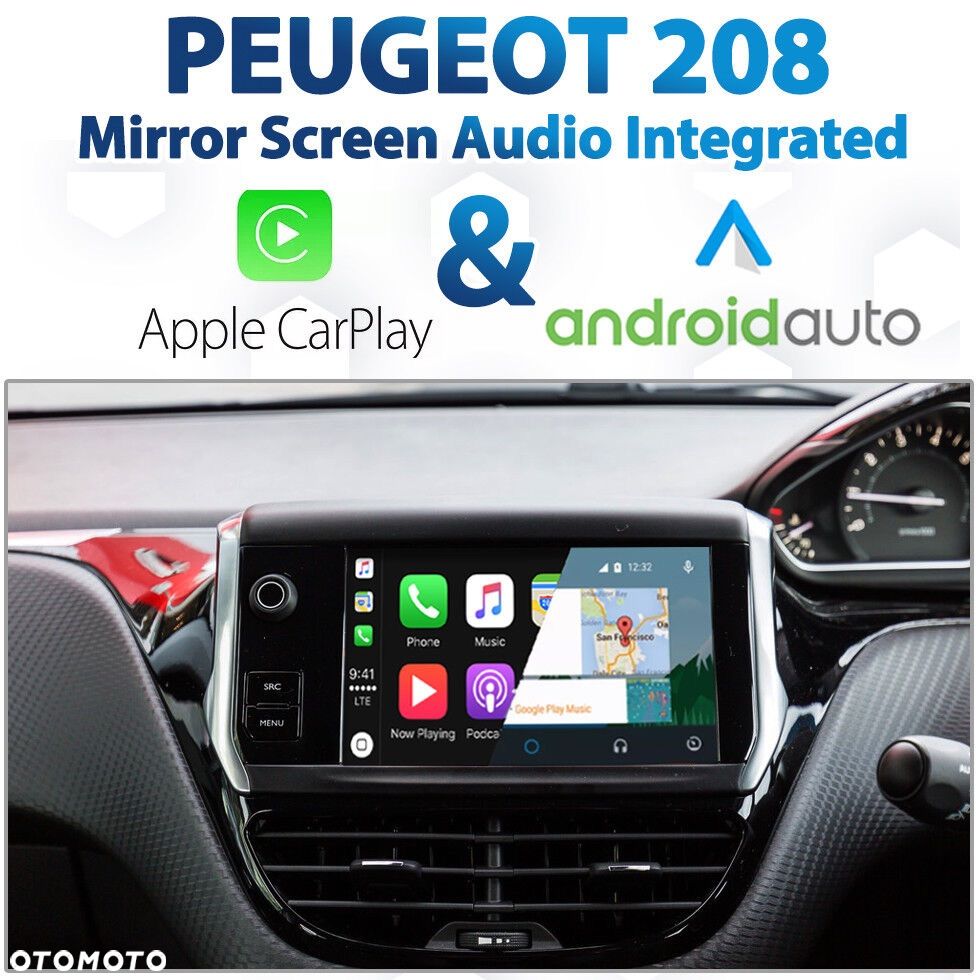 NAWIGACJA PEUGEOT 208 2008 MONTAŻ ORYGINAŁ BT CarPlay ANDROID AUTO