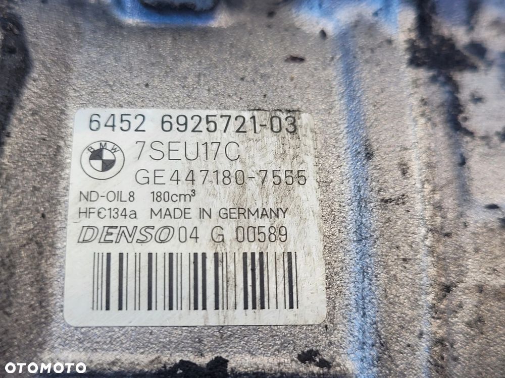 SPRĘŻARKA KLIMATYZACJII BMW E65 N62B48 N62 4.8B 6925721 - 2