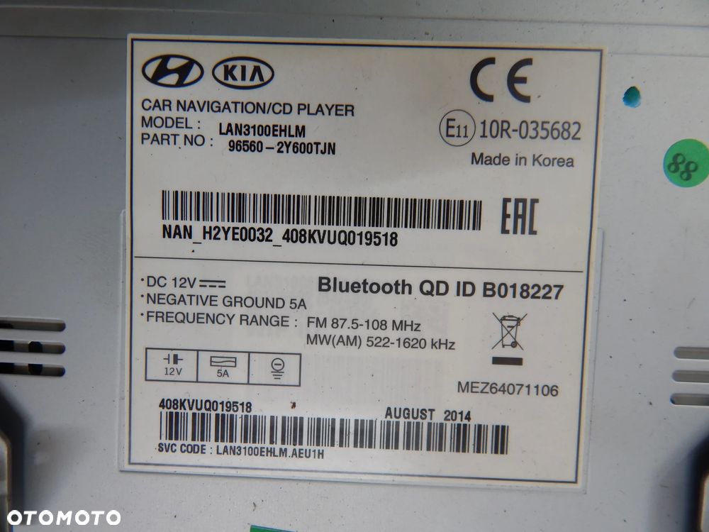 Radio nawigacja tuner daszek osłona subwoofer antena płetwa Hyundai ix35 IX35 09-15 LIFT  Łuków części - 13