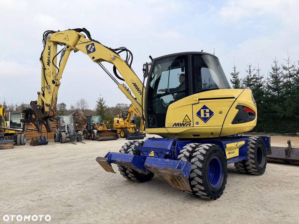Mecalac Koparka 14 ton MECALAC 15 MWR koparko-ładowarka 3 łyżki widły 1 wł Centr.smarowanie Opony na BLIŹNIAKU 80%Camso ładowarka 714 12MTX 4x4 skrętne KLIMA kabina Premium silnik 146KM DEUTZ szybka 35km/h - 20