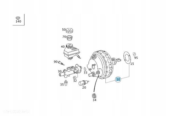 SERWO HAMULCOWE MERCEDES C203 CLK209 SL230