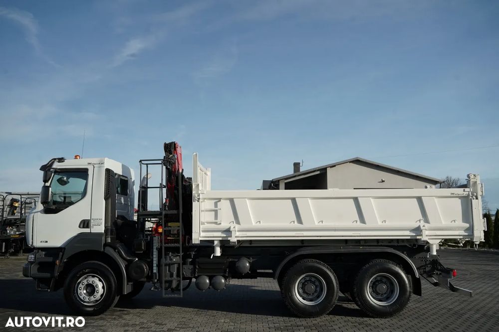 Renault KERAX 410 / 6x4 / BASCULĂ + HDS FASSI F150 / platformă hidroizolatoare / BORDMATIC / anvelope 100% / graifer - 10