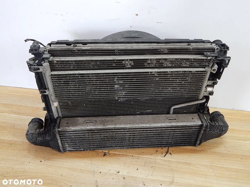 Chłodnica komplet wiatrak intercooler 2.2 Cdi Mercedes E klasa 212 W212 Lift 09-16 Łuków części - 4