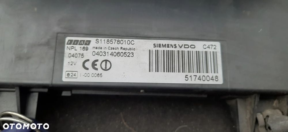 FIAT Panda 1.1 Zestaw startowy sterownik silnika 55188619 iaw 4af S118578010C 040314060523 Stacyjka dwa kluczyki - 4