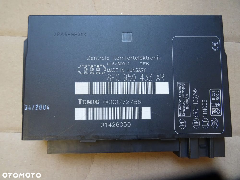 Audi A4B6 moduł komfortu 8E0959433 AQ / AR - 2
