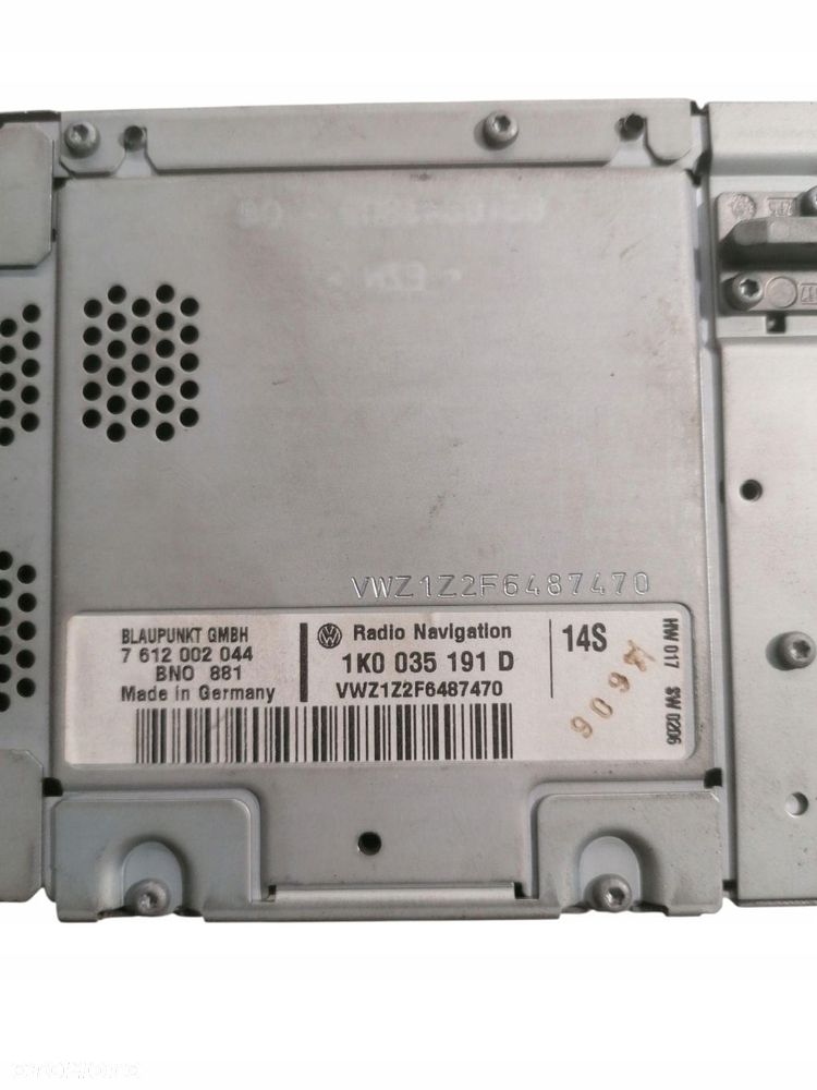 radio cd nawigacja vw passat b6 1k0035191d 7612002044 - 4