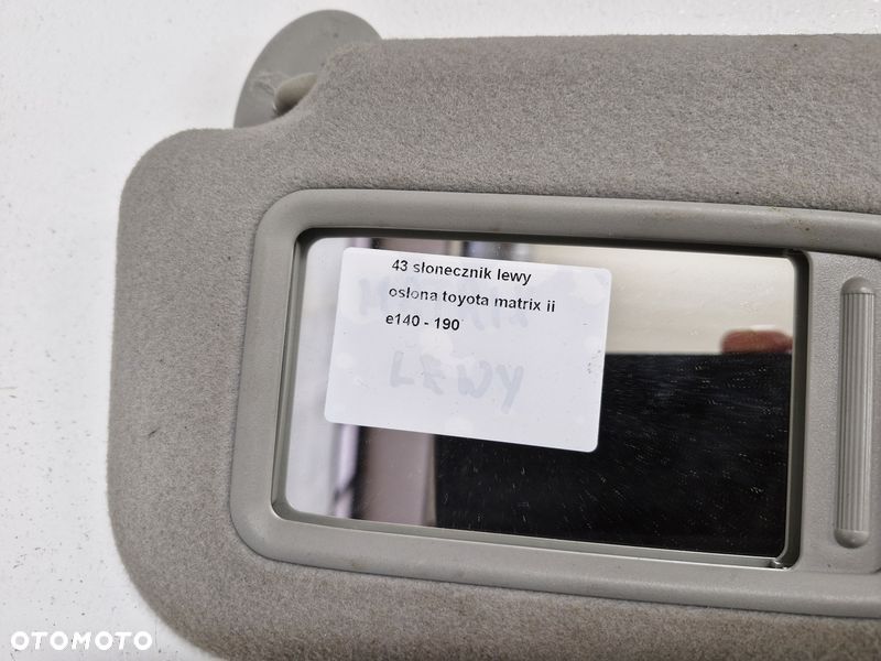 toyota matrix 2 ii e140 osłona przeciwsłoneczna lewa daszek słonecznik lewy - 3