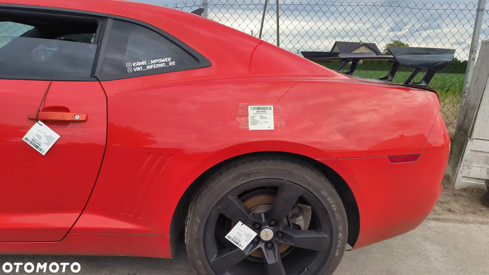 Ćwiartka błotnik prawy/lewy tył COUPE Chevrolet Camaro RS 3.6 V6 2011 - 11