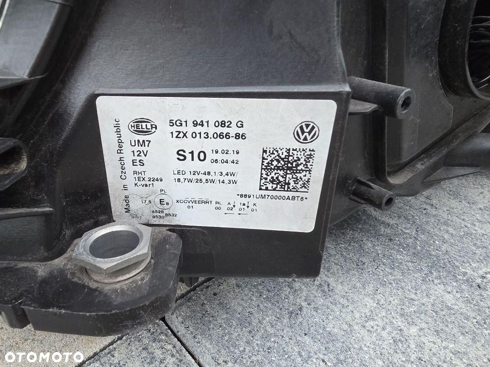 VW GOLF 7 VII 5G1 LIFT 7.5 R Lampa prawa przód Full Led Dynamic 5G1941082G - 11