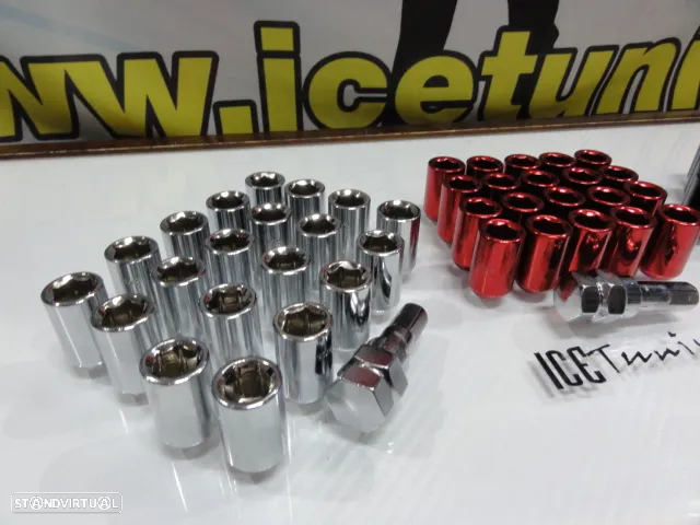 Porcas Lug Nuts Para Honda, Mazda, Ford, Toyota, Hyundai, Lexus, Mitsubishi com 32mm 12x1.50 disponível em Cromado, preto e vermelho conjunto 20 unidades - 2