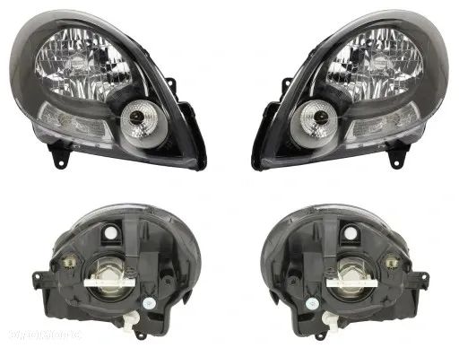 Reflektor Lampa Przednia RENAULT KANGOO II 2008-2013 Zwykła H4 Czarna Ramka Nowa