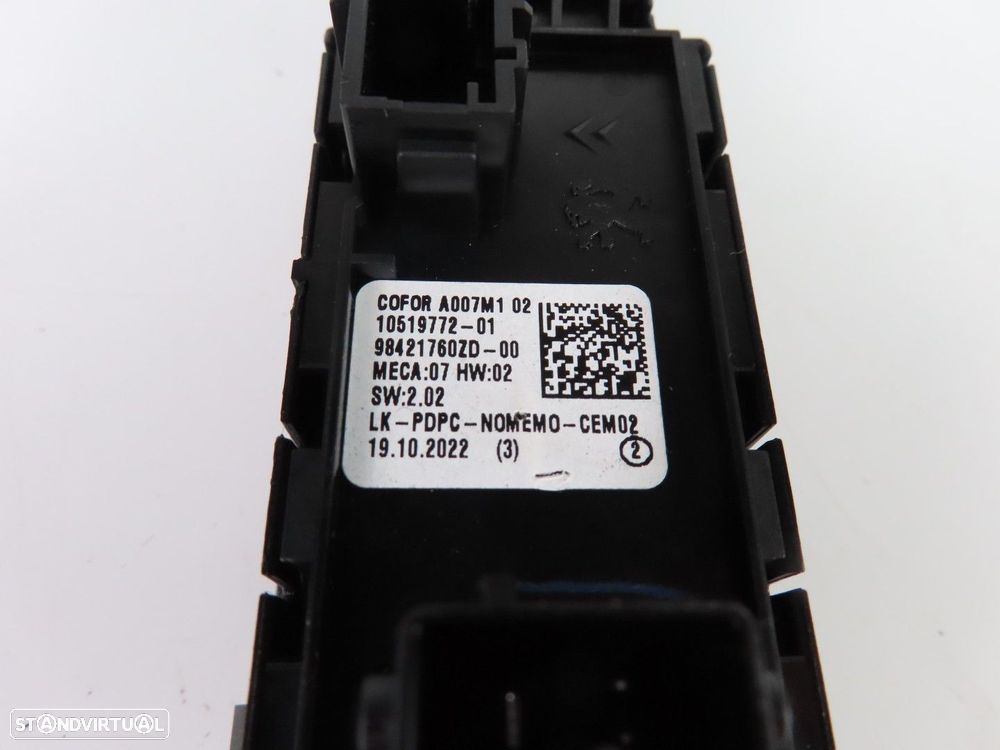 Interruptor / Botão vidros Esquerdo/Frente Usado / Original OPEL Corsa F Hatchba... - 3