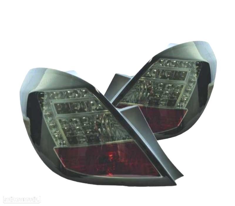 FAROLINS TRASEIROS LED OPEL CORSA D 06-11 CROMADO ESCURECIDO - 1