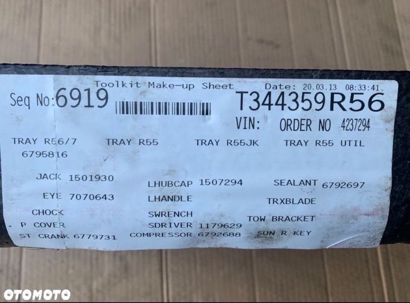 6795816 lewarek zestaw naprawczy mini cooper one r55 r56 - 2