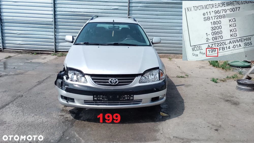 Tylko Części TOYOTA AVENSIS I T22 T220 FL 2.0 16V VVTI 1AZFSE 150KM 110kW kombi 00r–03r lakier 199 - 1