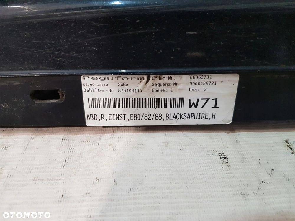 LISTWA PROGOWA PRAWA BMW E87 LIFT EU BLACKSAPHIRE - 14