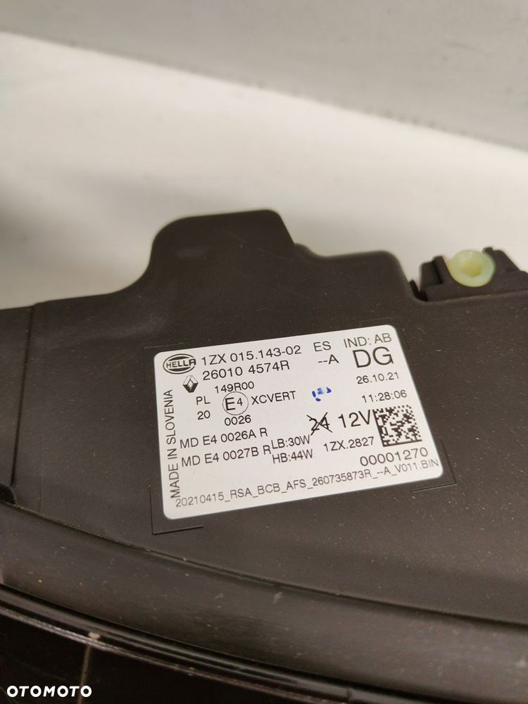 renault megane ev etech komplet lamp przód 260605490r, 260104574r - 6