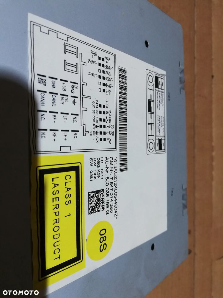 RADIO RADIOODTWARZACZ CD AUDI SYMPHONY AUDI TT 8J 8J0035195G - 2