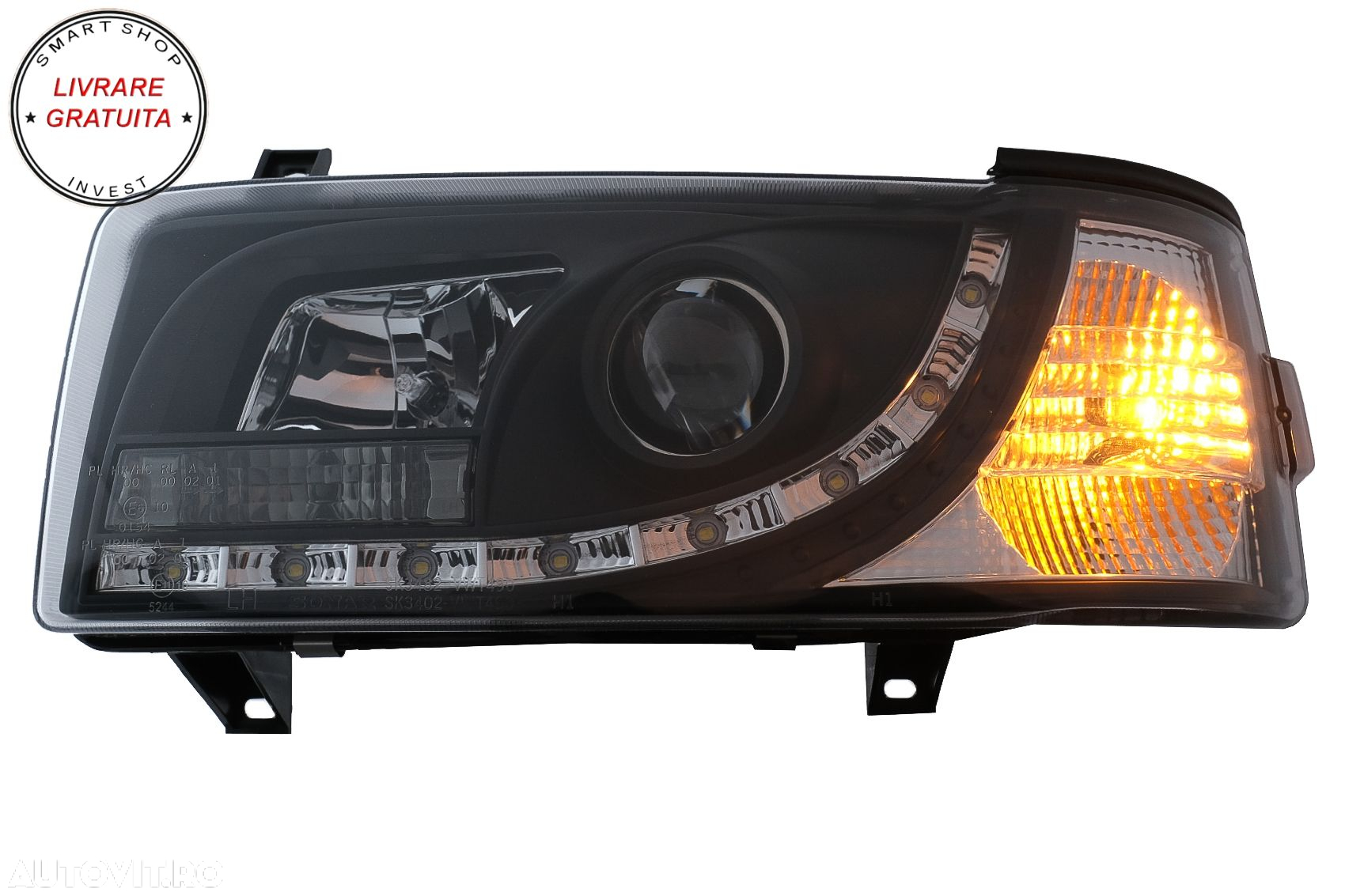 Faruri LED DRL VW Transporter T4 (1990-2003) Negru- livrare gratuita - 4