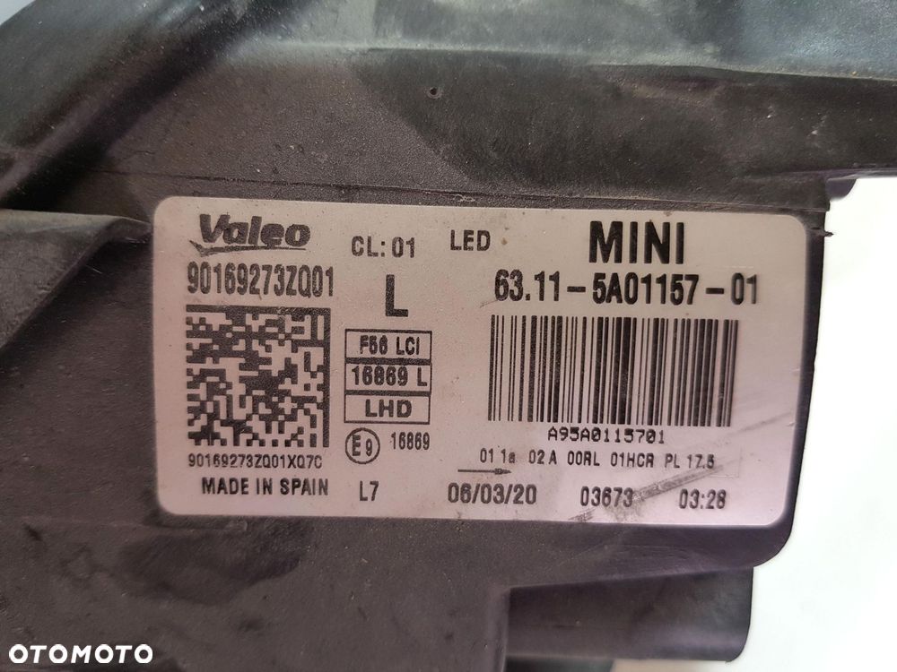 MINI COOPER F56 LCI LIFT LAMPA PRZÓD PRZEDNIA FULL LED LEWA EUROPA ORYGINAŁ - 9