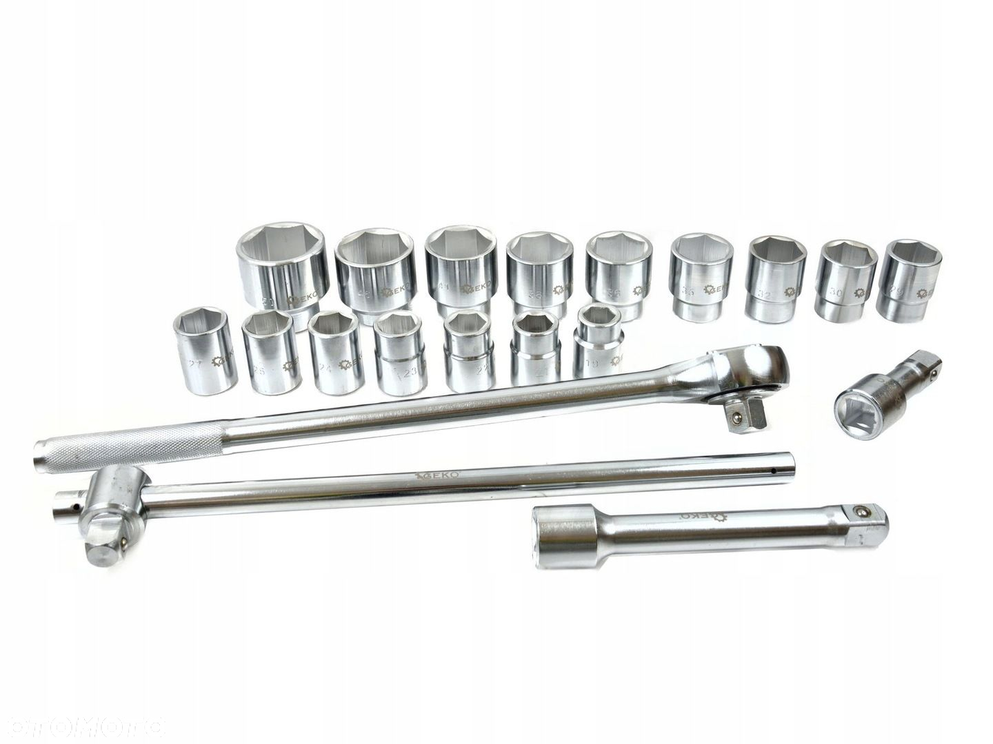 GEKO ZESTAW KLUCZY NASADEK 21EL 3/4" 6-KĄT. 19-50MM METALOWA WALIZKA G10112 - 3
