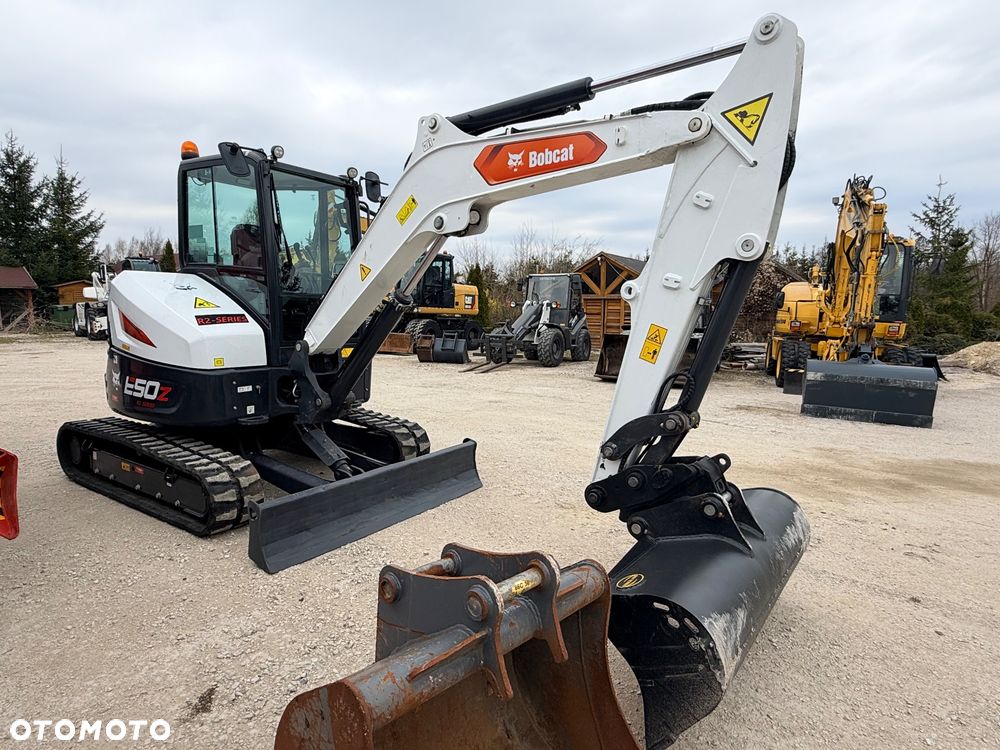 Bobcat Minikoparka Bobcat e50Z 5ton e55 e60 Cat 303.5 304  305 3xłyżki Ramię LOONG dodatkowe linie hydr wyjścia AUX1 + 2 przeciw waga MAX-dociążenie gąsienice 85% od nowości 1 właściciel z Niemiec Auto IDLEE po serwisie Widły wiertnica grabie i inne za dopłatą Szybkozłącze hydr Miller łyżka przedsiębierna Pług  Kubota Takeuchi Jcb - 9