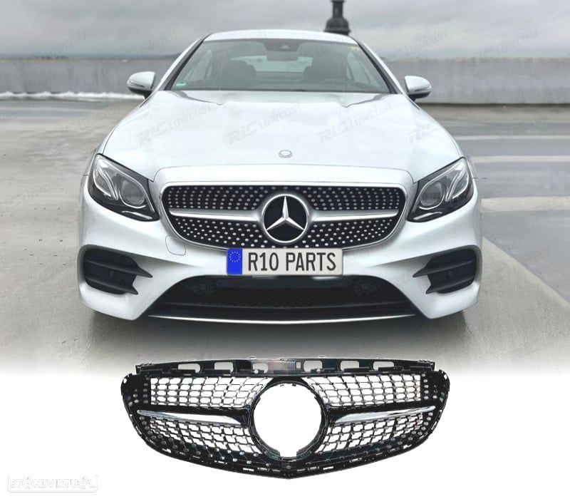 GRELHA DIANTEIRA MERCEDES CLASE E W212 14-16 LOOK DIAMOND PRETO - 1