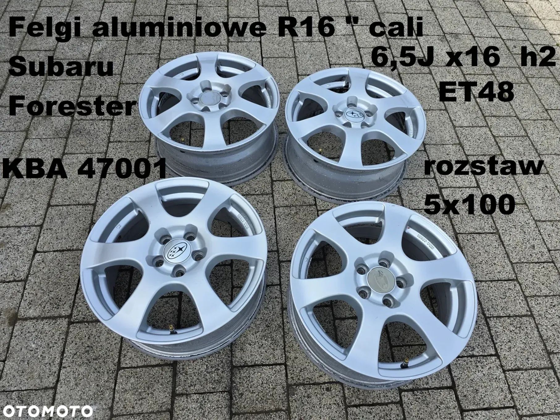 Felgi SUBARU Forester SH Outback BR felgi 5x100 Alumiowe 6,5Jx16 et48 ch56,1 - 1