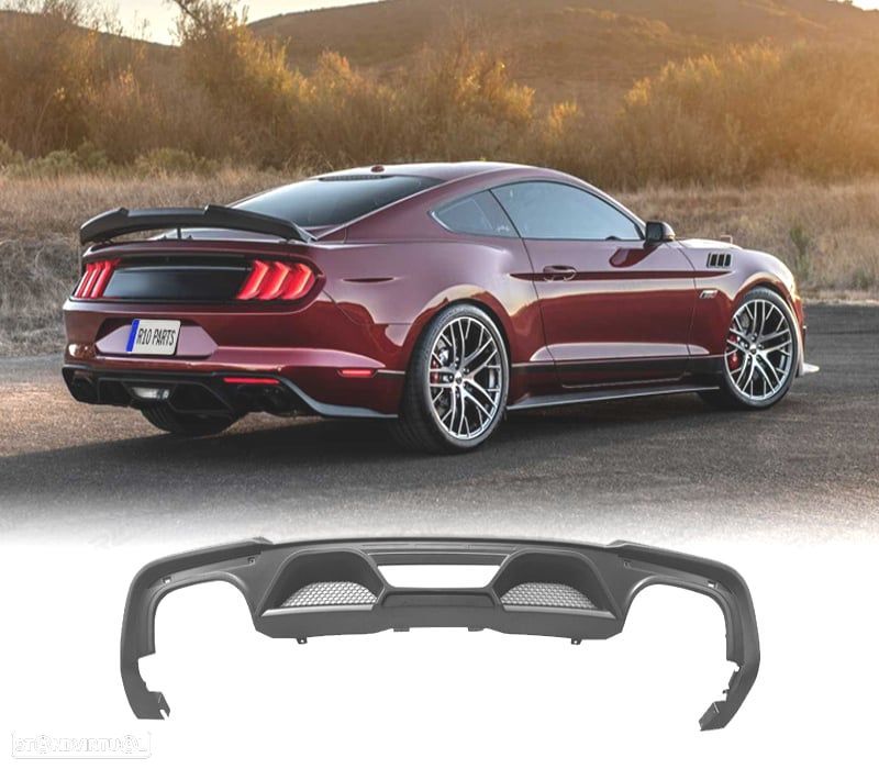 DIFUSOR FORD MUSTANG 18-22 LOOK GT350 SAIDA DUPLA - 1