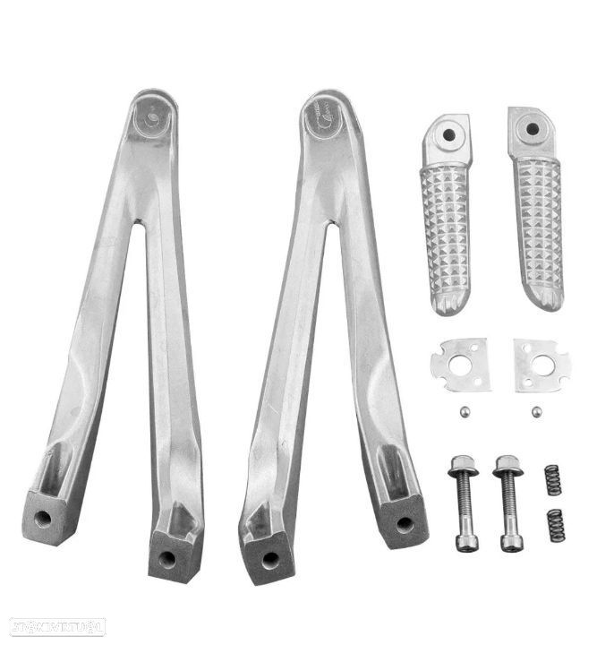 suporte pousa pés  tras  yzf R1 ano 2004 ate 2008 kit peseiras