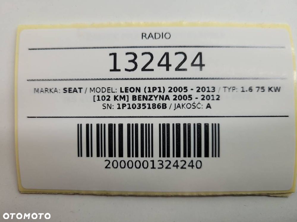 RADIO ODTWARZACZ CD SEAT LEON II 1P1035186B - 10