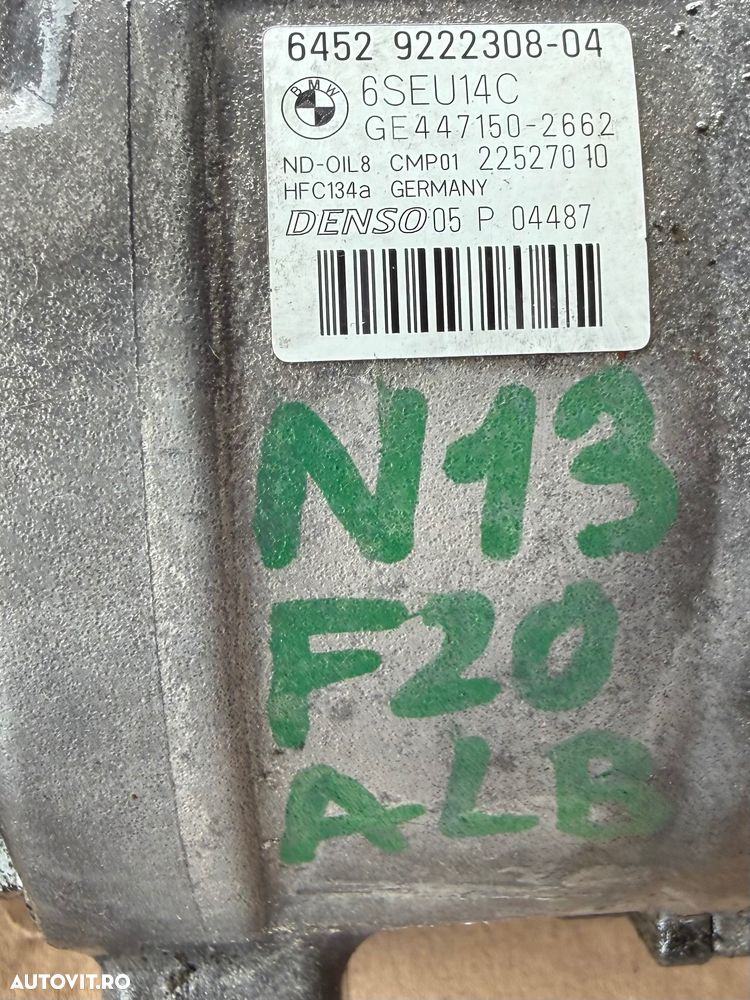 Compresor Clima / Aer Condiționat Original BMW Seria 1 (F20, F21) / Seria 3 (F30, F31) – Cod 64529222308 Ac freon 9222308-04 - 7