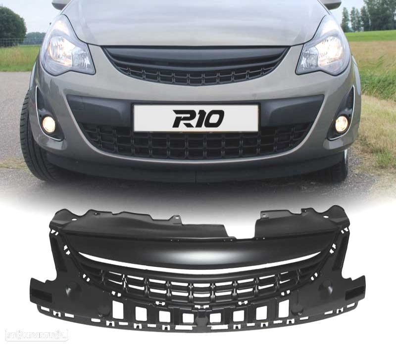 GRELHA FRONTAL OPEL CORSA D 2011-2014 PRETO - 1