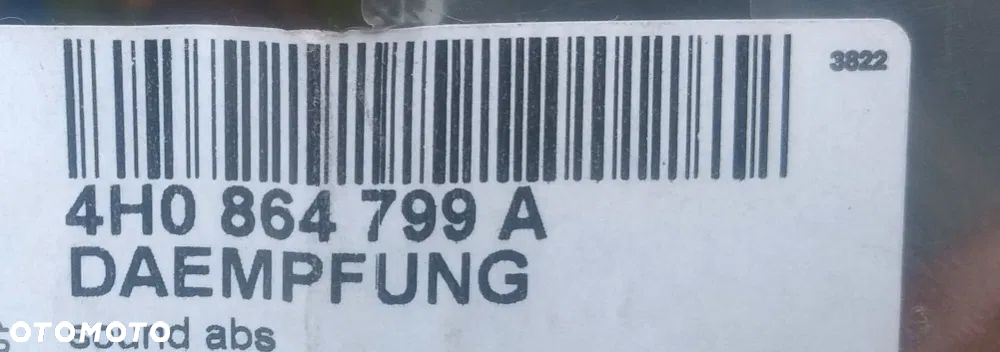 Wytłumienie Wygłuszenie drzwi Audi A8 S8 4H0 D4 A-8 4H0864799A 4H0863979B komplet wygłuszenia drzwi - 3