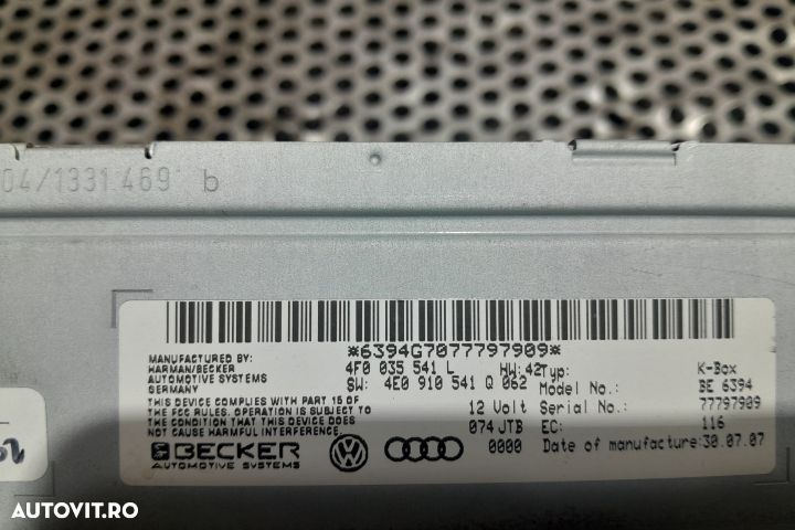 Amplificator audio 4F0035541L / 4E0910541Q 4F0035541L / 4E0910541Q Au - 4