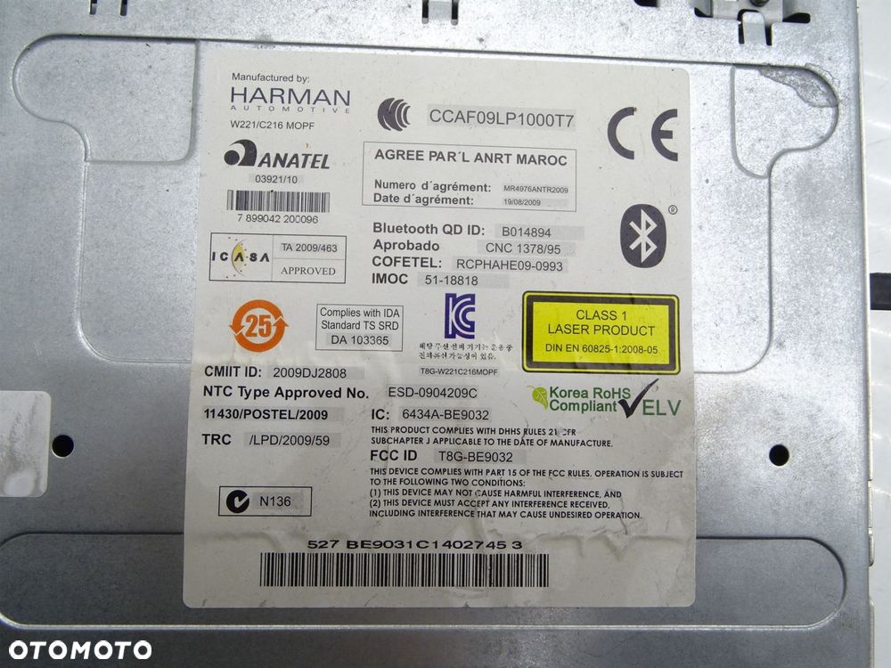 Zmieniarka płyt cd sd herman a2219004704 mercedes w221 lift - 7