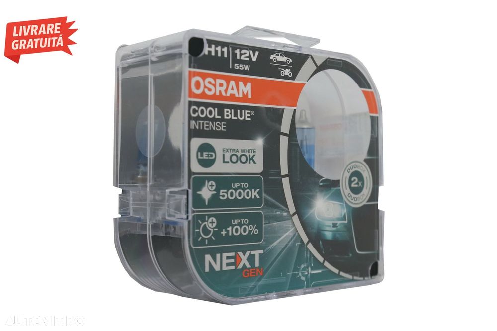 Set 2 Becuri Auto-Moto Halogen NEXT GEN Osram Cool Blue Intense H11 64211CBN-HCB 1- livrare gratuita - 3