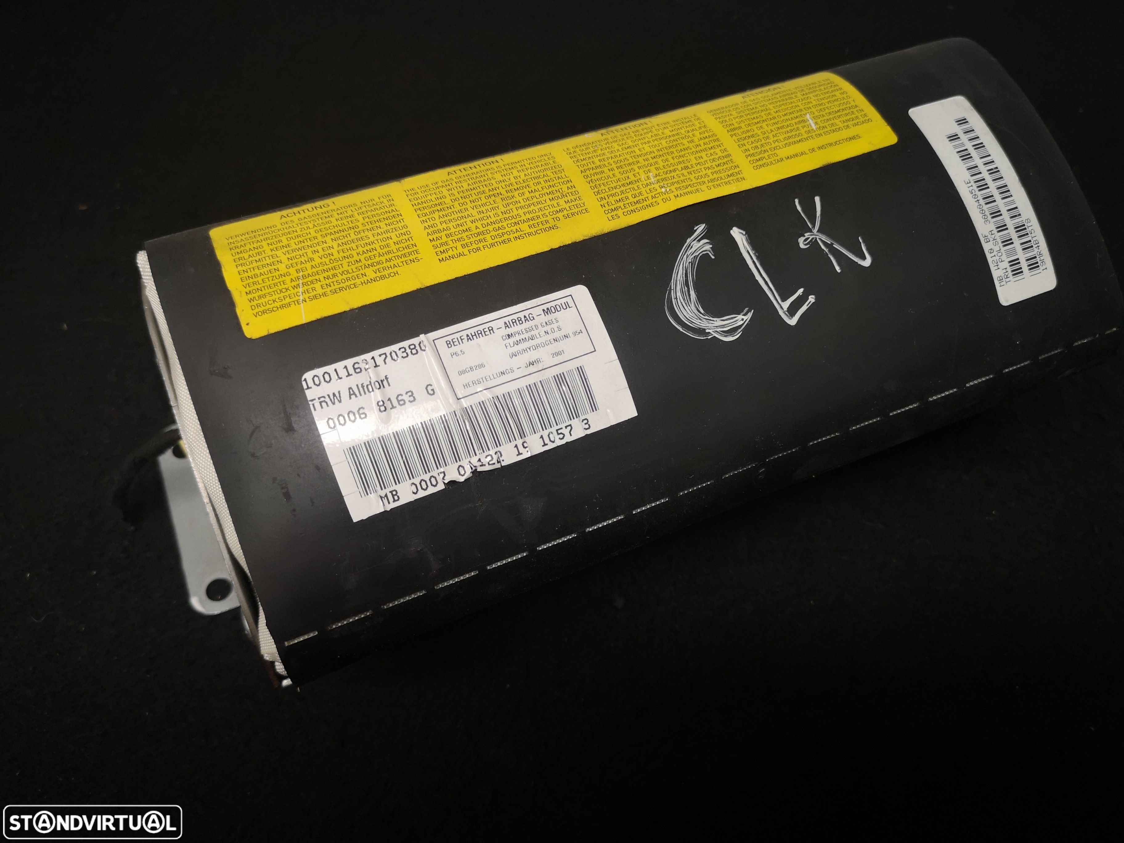 Airbag do tablier pasageiro Mercedes CLK w208 1997+ - 1