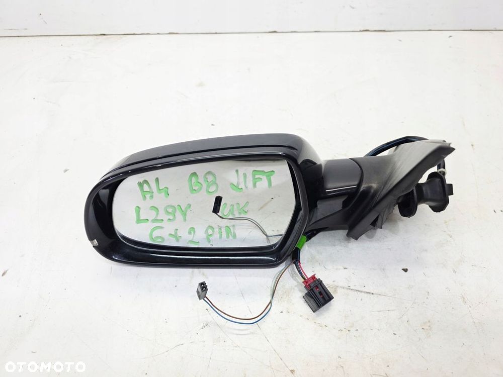 LUSTERKO ZEWNĘTRZNE LEWE AUDI A4 B8 LIFT LZ9Y 6+2 PIN UK - 1