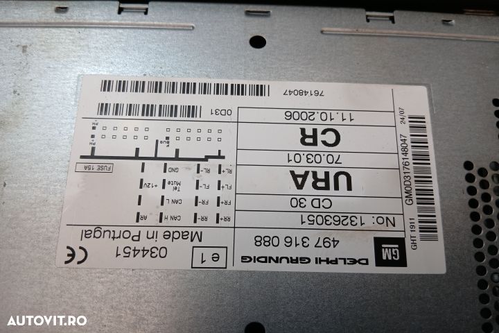 Radio cd 497316088 13263051 497316088 13263051 Opel Astra H [facelift - 4