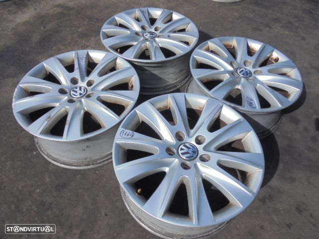 Jogo De Jantes 5N0601025M VW TIGUAN 5N 2009 2.0TDI 140CV 5P PRETO 43 7Jx17 5X112 56.2MM - 4