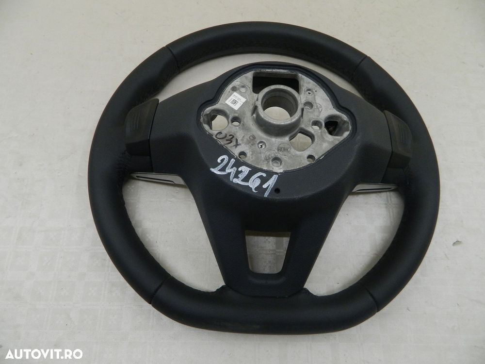 Volan piele VW Passat / Tiguan / Golf 8, 2015, 2016, 2017, 2018, 2019, 2020, 2021, 2022, 2023, 2024, cod origine 3G0419089. Cu comenzi si padele. - 4