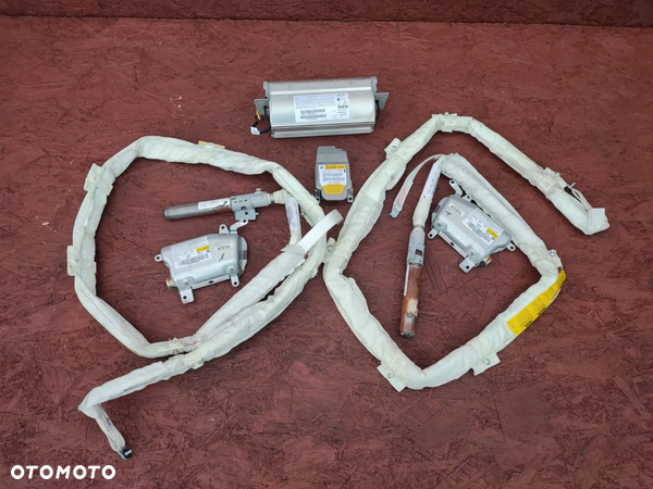 BMW E60 / E60 LCI / E61 / E61 LCI. ORYGINALNY KOMPLET PODUSZEK POWIETRZNYCH KURTYNY / PODUSZKA POW. PASAŻERA / PODUSZKA POW. DZWI LEWE + PRAWE + SENSOR / MODUŁ AIRBAG. O NR: 9 172 019 / 9 114 215 / 6 978 374 / 9 160 558 / 9 118 931 OEM. SPRAWNE W 100%