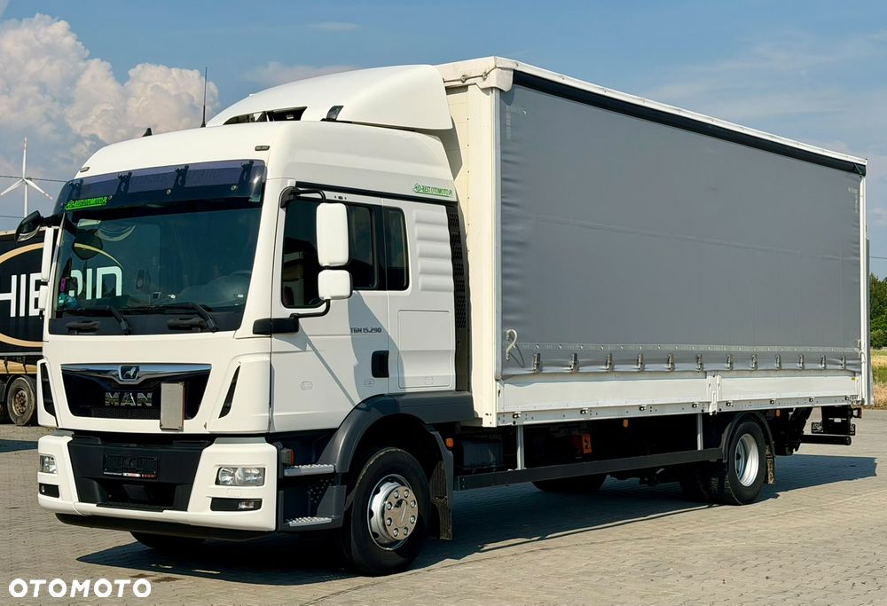 MAN TGM 15.290 / BURTO - FIRANKA / WINDA / 370 TYŚ KM / ŁADOWNOŚĆ 8 120 KG / 1 REJ. 2019 ROK / 18 EUROPALET / ZSUWANY DACH / SPROWADZONY / SYPIALKA / EURO 6 - 1