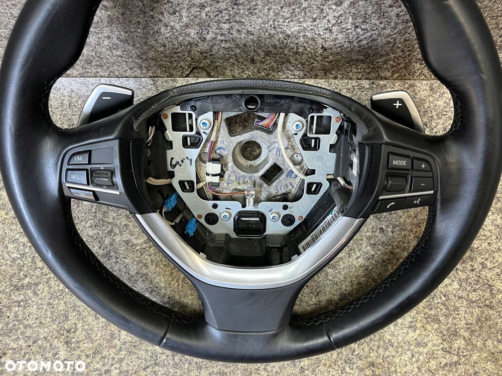 Kierownica kierka LOPATKI blenda multifunkcja skora czarna BMW F11 F10 - 5