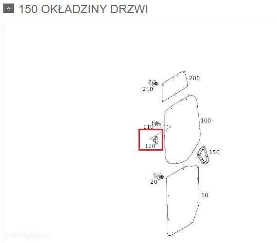 MERCEDES SPRINTER VITO Spinka okladziny drzwi - 3