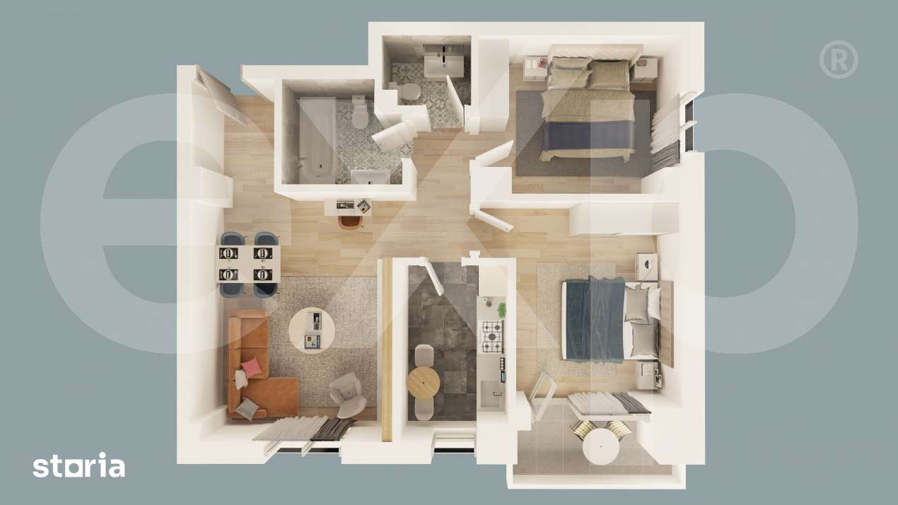 Apartament 3 camere in Mioveni | Bloc Nou 2026 - Imagine principală: 2/7